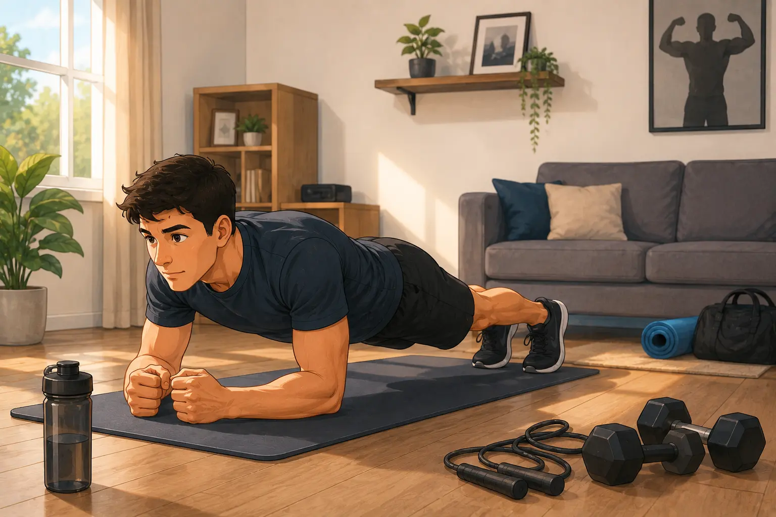 Ilustración relacionada con entrenamiento en casa
