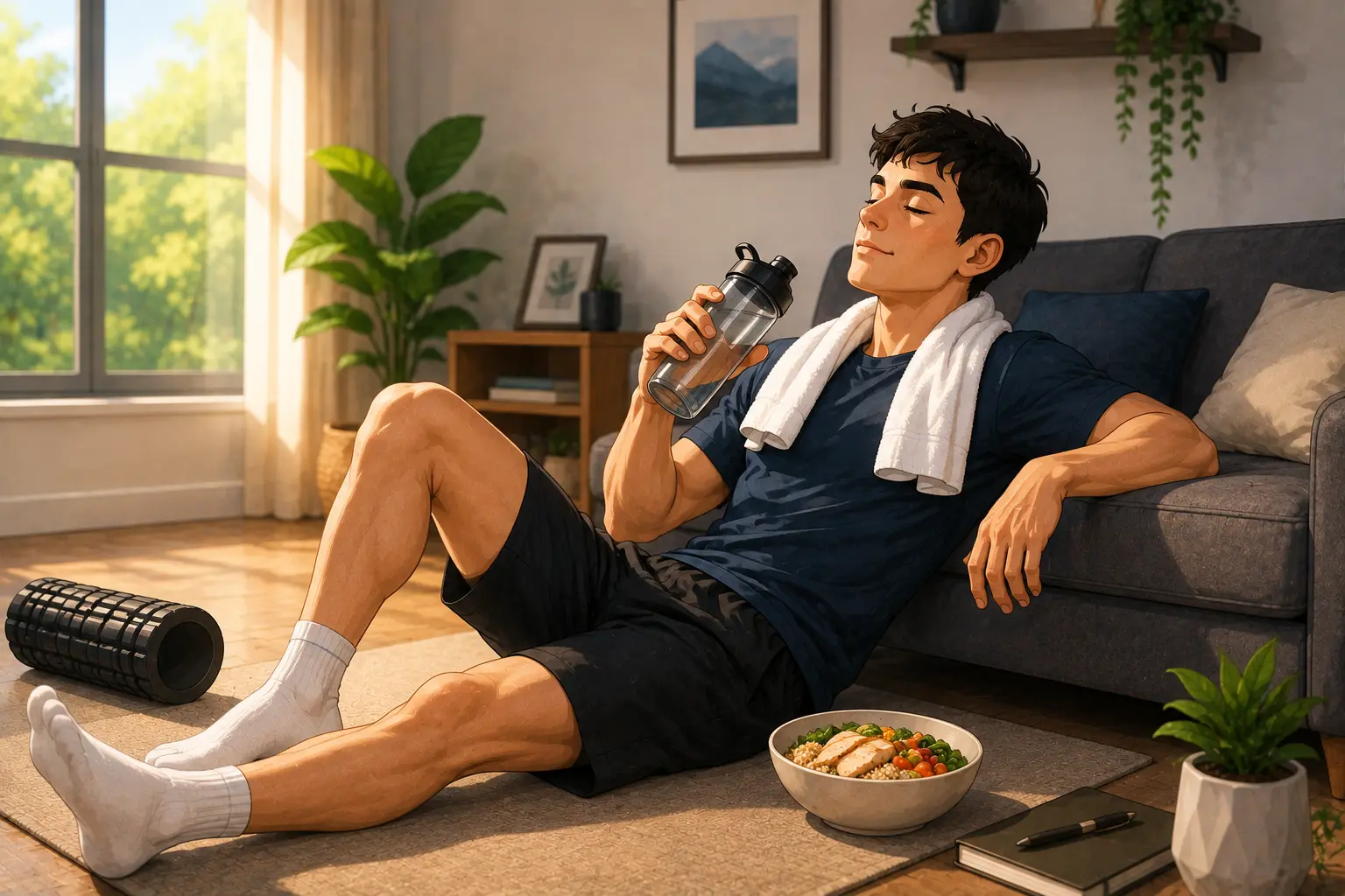 Ilustración relacionada con recuperación después del ejercicio