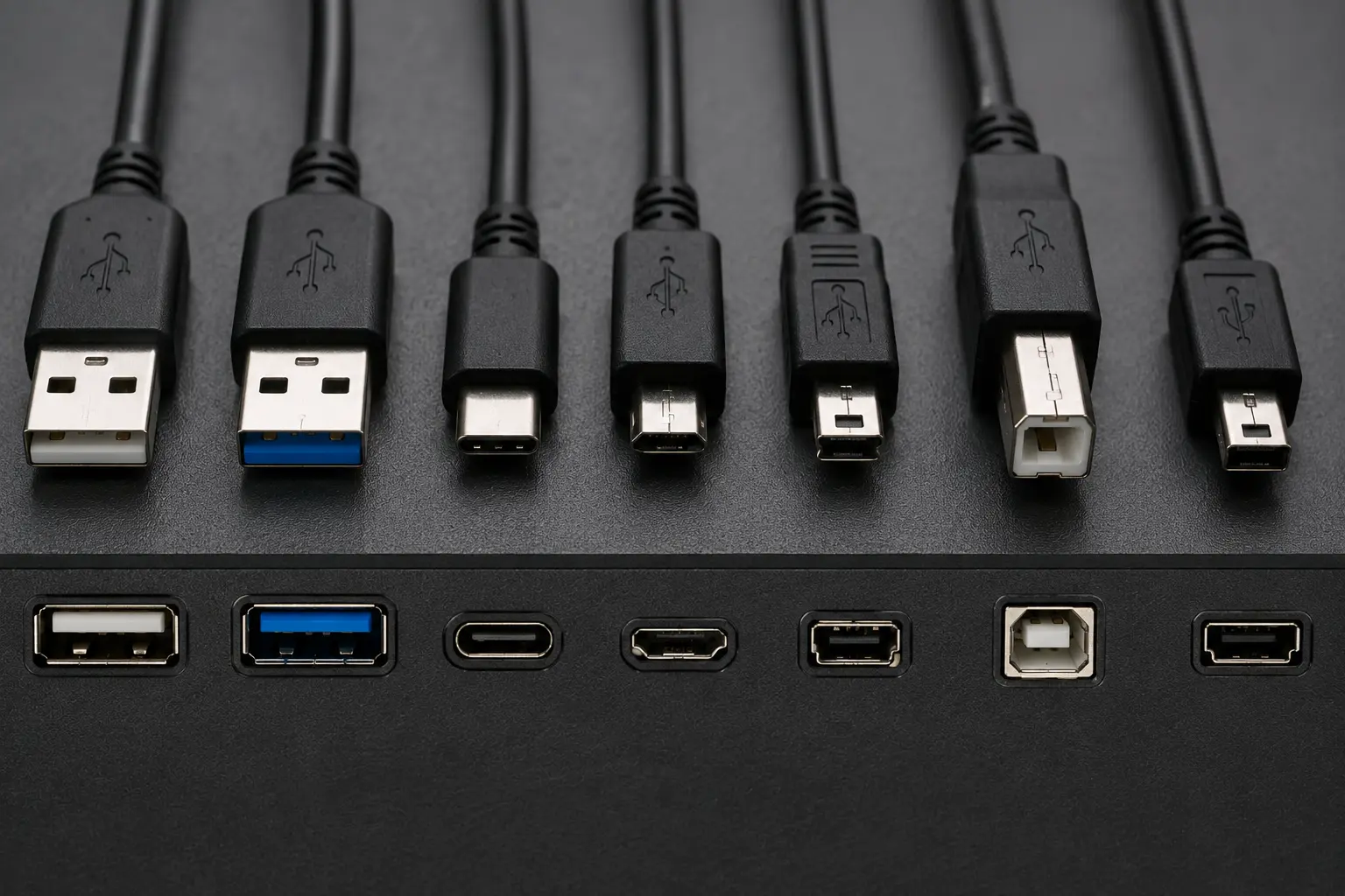 Ilustración relacionada con tipos de USB